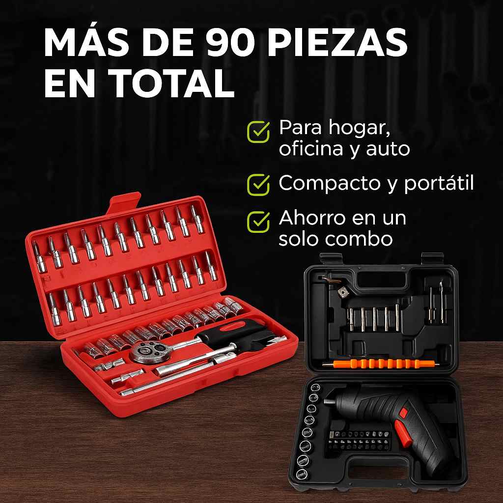 SUPER COMBO DESTORNILLADOR ELECTRICO Y RATCHES